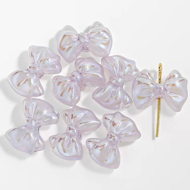 『V003 -1HDPEARL』リボンパープル 10×14mm