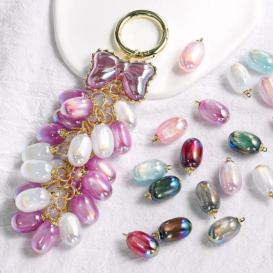 『V007 HDPEARL』キャッツアイ グレープペンダント 3×3.25mm